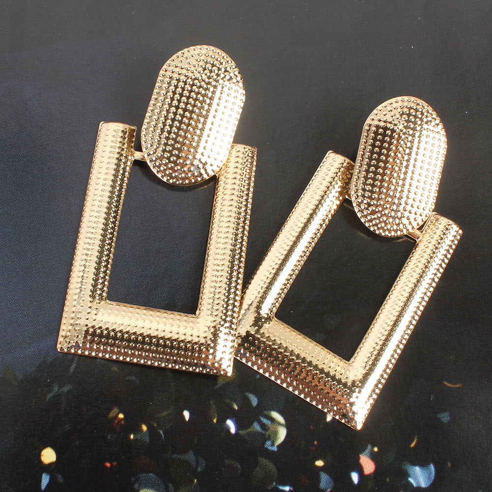 Lux Gold Rectangle Earrings