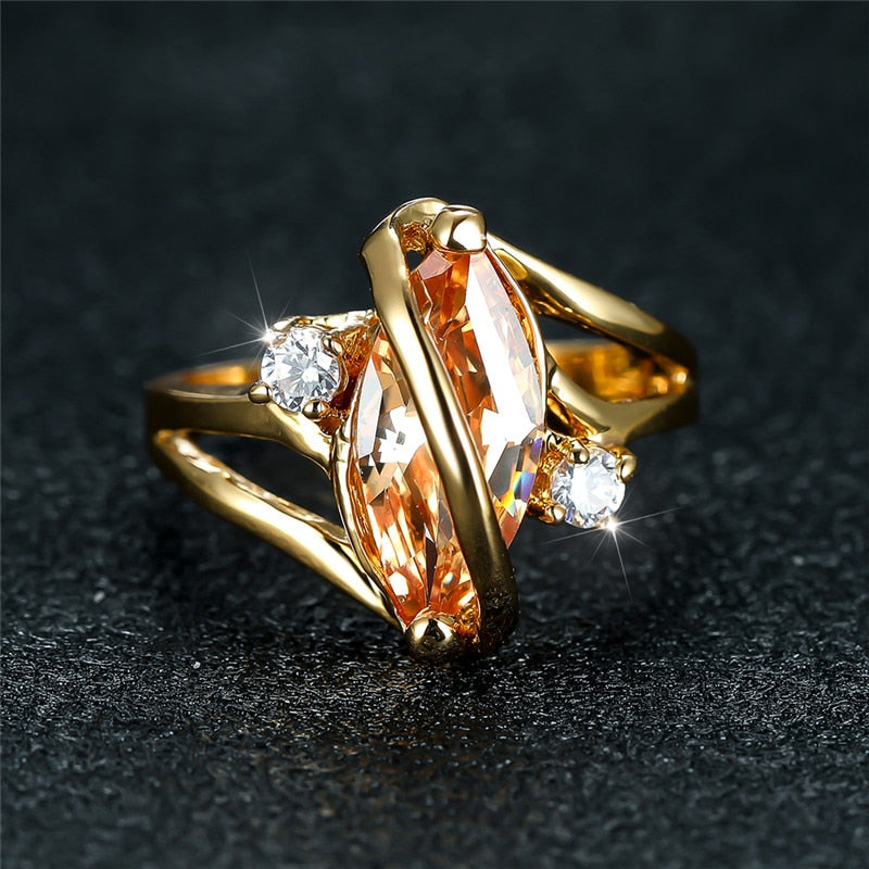 Champagne Leaf Ring